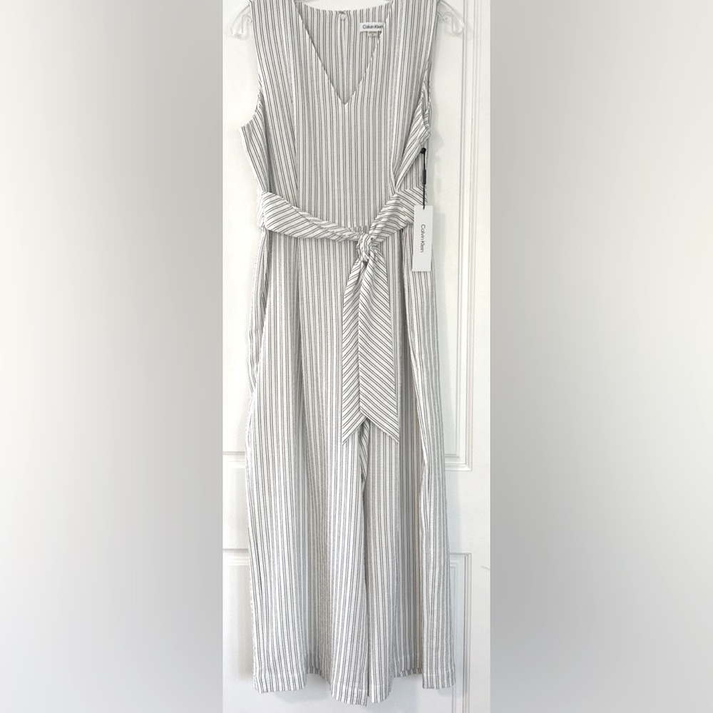 Calvin Klein NWOT Plus Sized Striped Wide Leg Woman’s Jumpsuit